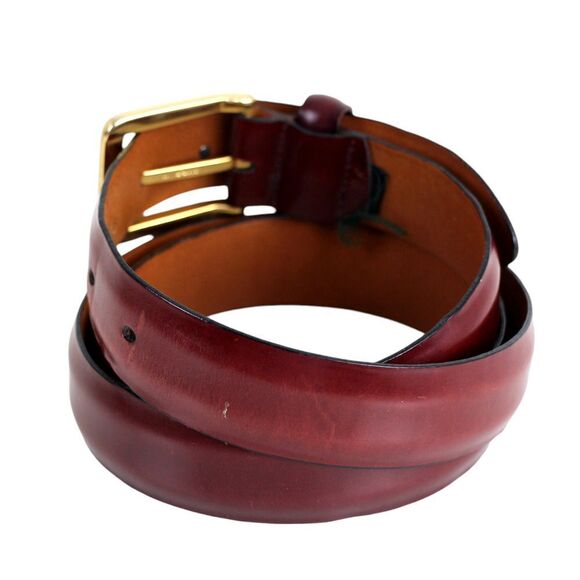 Cole Haan REDDISH BROWN GENUINE LEATHER 1 1/8"Wd CASUAL DRESS BELT Sz 38/95 (B31 - Picture 4 of 15